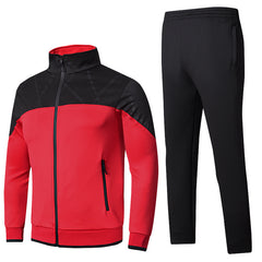 Vibrant Two-Tone Athletic Track Suit with Zippered Pockets