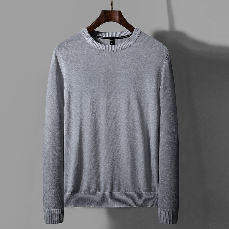 Minimalist Crewneck Knit Pullover Sweater