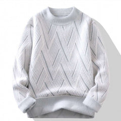 Men's Chevron Knit Sweater - Cozy & Stylish Fall Fashion