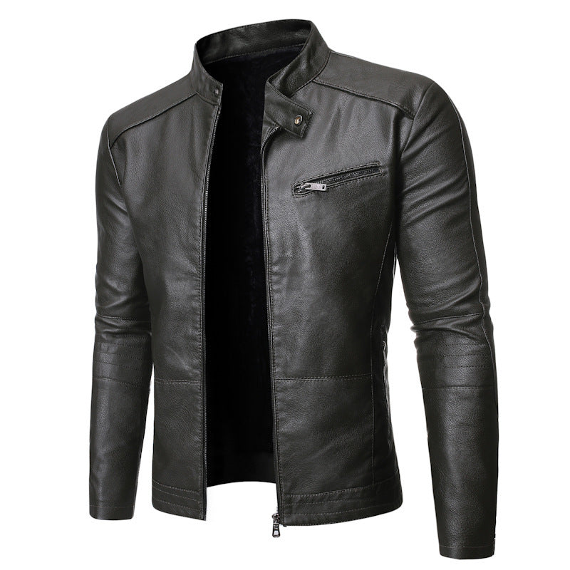 Men's Slim Fit Leather Motorcycle Jacket