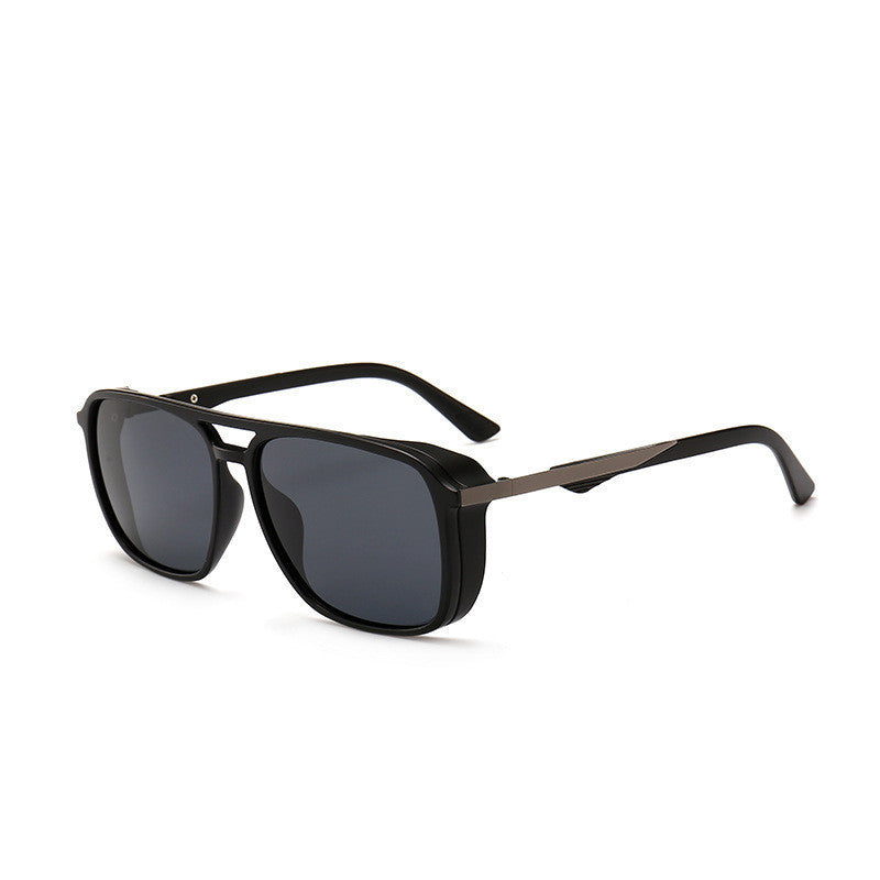 Fashion Aviator Sunglasses - Stylish Square with Metal Accents