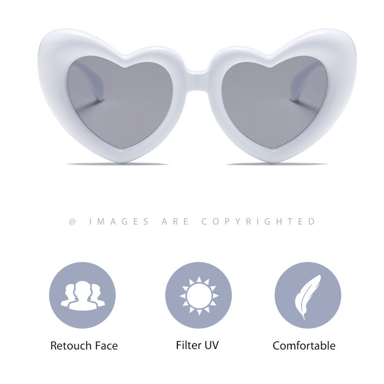 Trendy Heart-Shaped Oversized Sunglasses