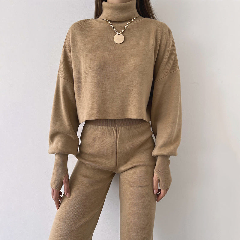 Stylish Puff Sleeve Sweater and Matching Pants Co-Ord Set