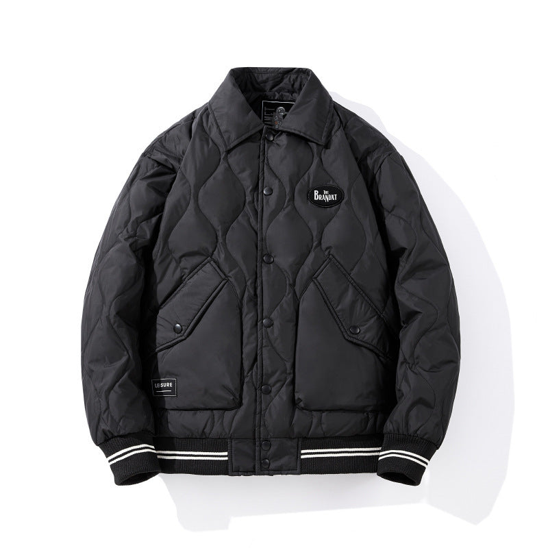 Men's Diamond Quilted Bomber Jacket - Casual Style