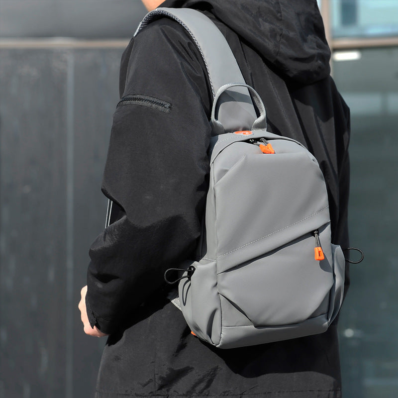 Functional Minimalist Sling Backpack with Zippered Pockets