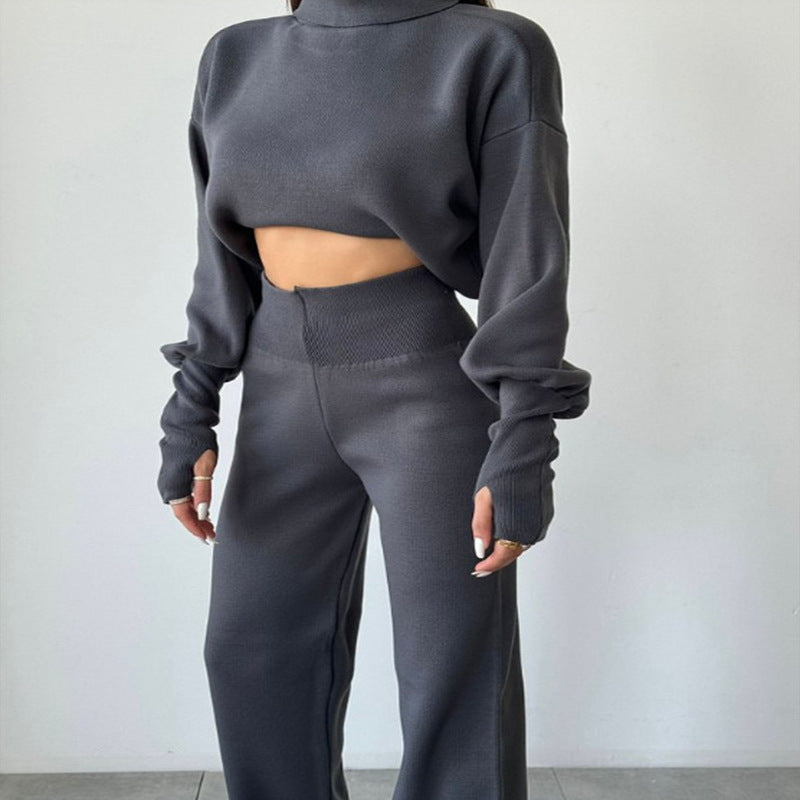 Stylish Puff Sleeve Sweater and Matching Pants Co-Ord Set