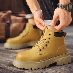 Durable Leather Boots - Lace-Up Utility Boots