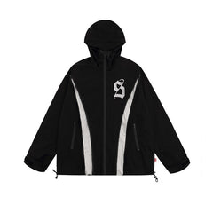 Men's Black Hooded Jacket - Perfect for Streetwear