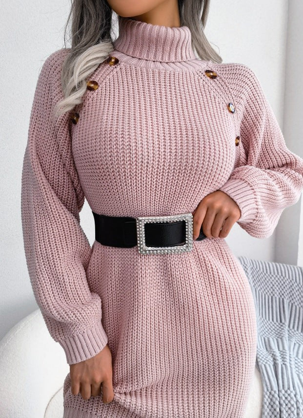 Women's Turtleneck Sweater Dress - Cozy & Stylish Fall Fashion