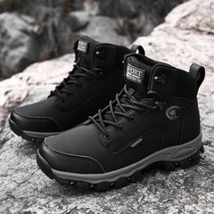 Rugged Leather Hiking Boots with Durable Traction Sole