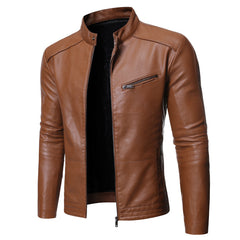 Men's Slim Fit Leather Motorcycle Jacket