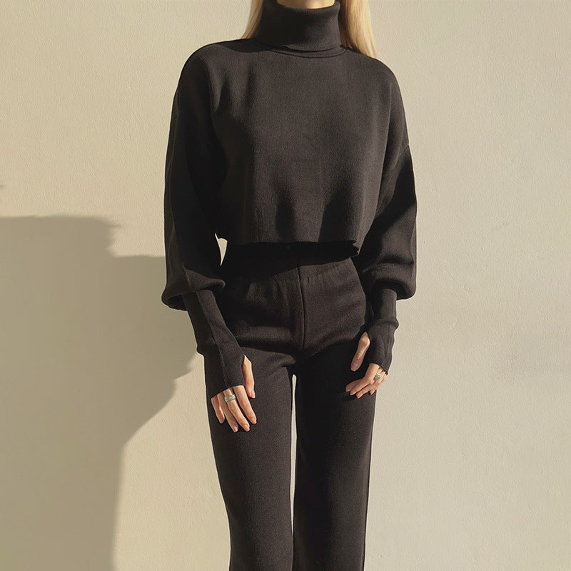 Stylish Puff Sleeve Sweater and Matching Pants Co-Ord Set