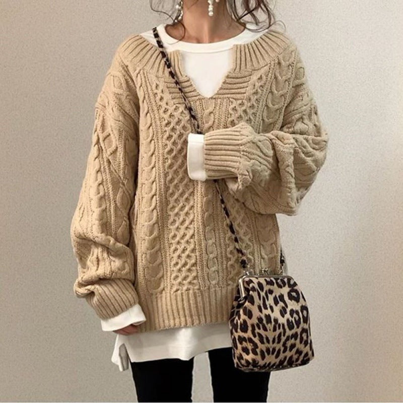 Women's Cable Knit Sweater - Cozy & Stylish  Fashion