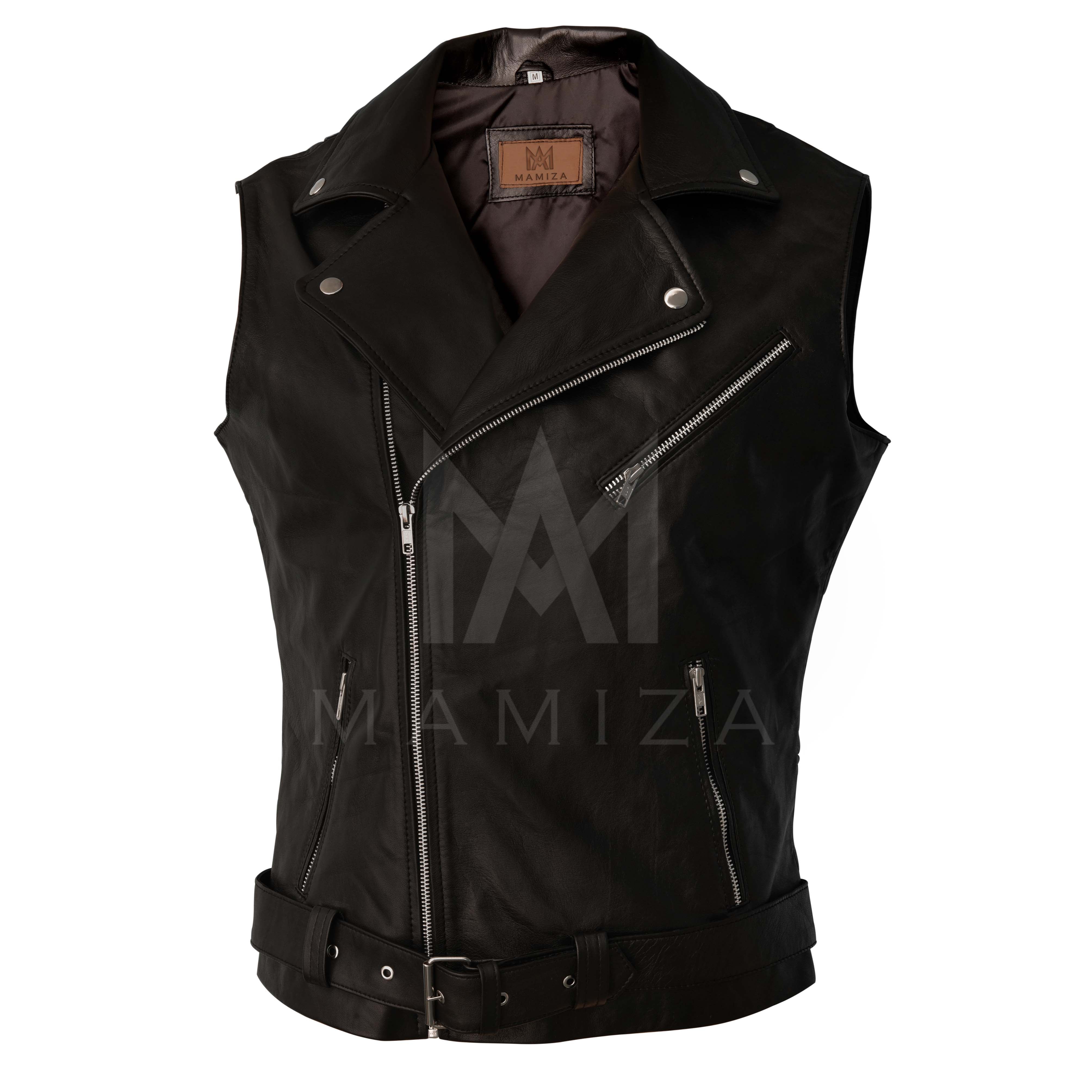 Leather Biker Vest - Stylish & Durable Men's Motorcycle Gear