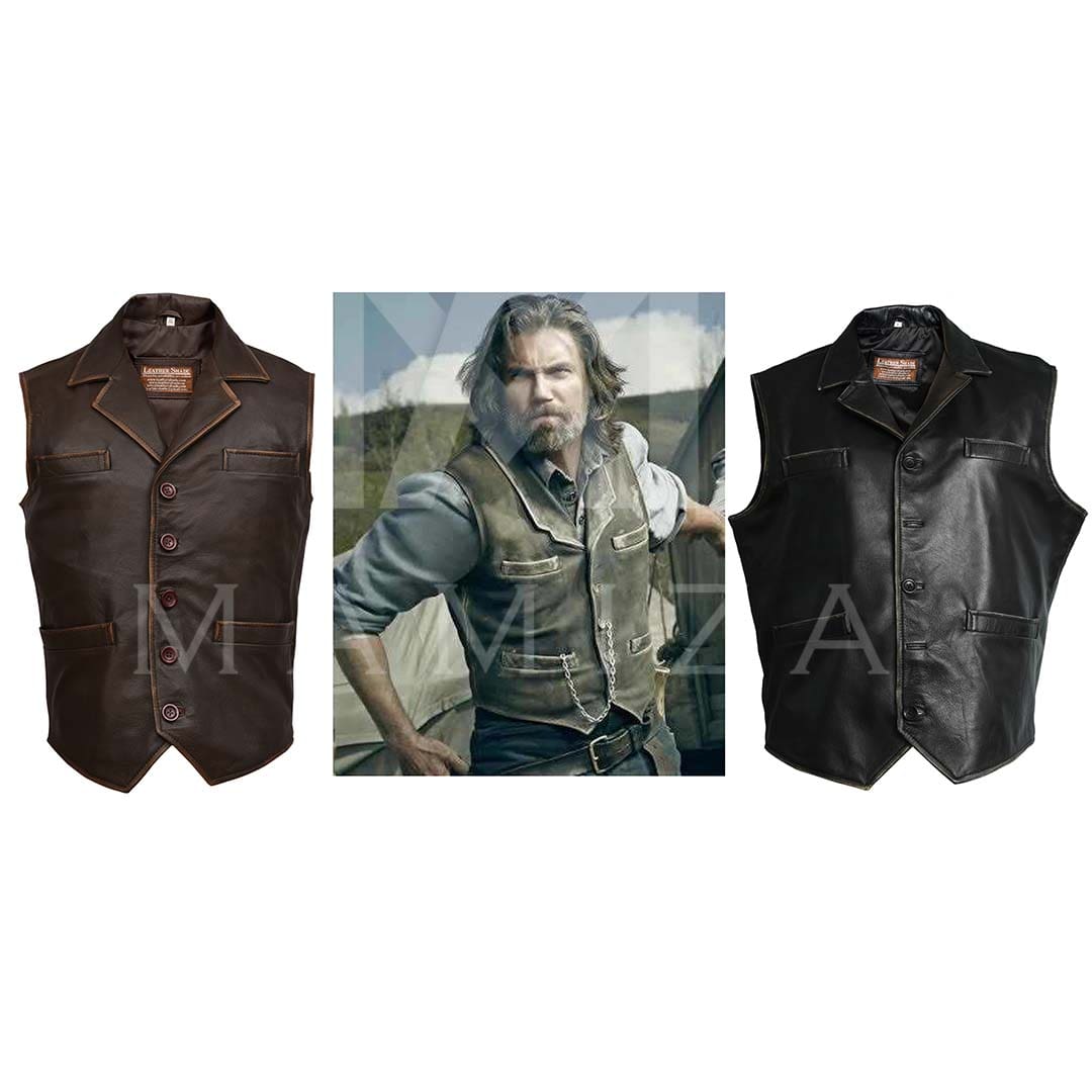 Hell on Wheels Cullen Bohannan Black Leather Vest - Stylish & Durable