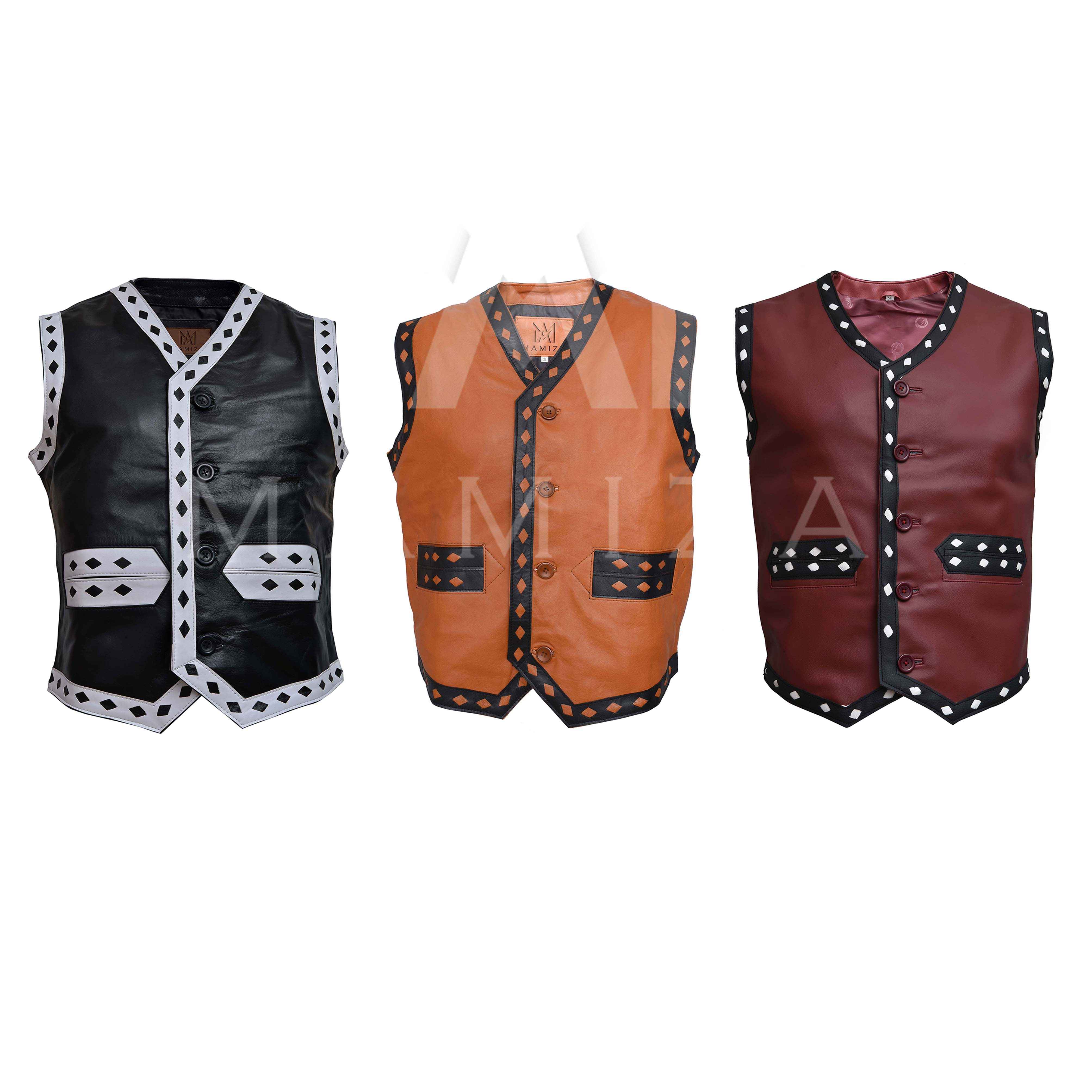 WARRIOR VEST THE WARRIORS Inspired Leather Vests - Studded Details