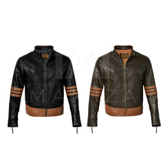 X-Men Wolverine Leather Jacket - Black and Brown