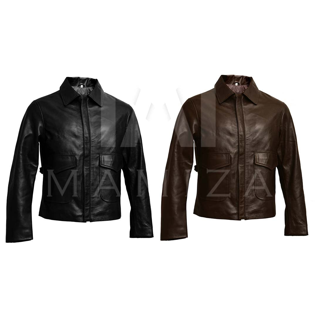 Men's Classic Leather Jacket - Available in Black and Brown