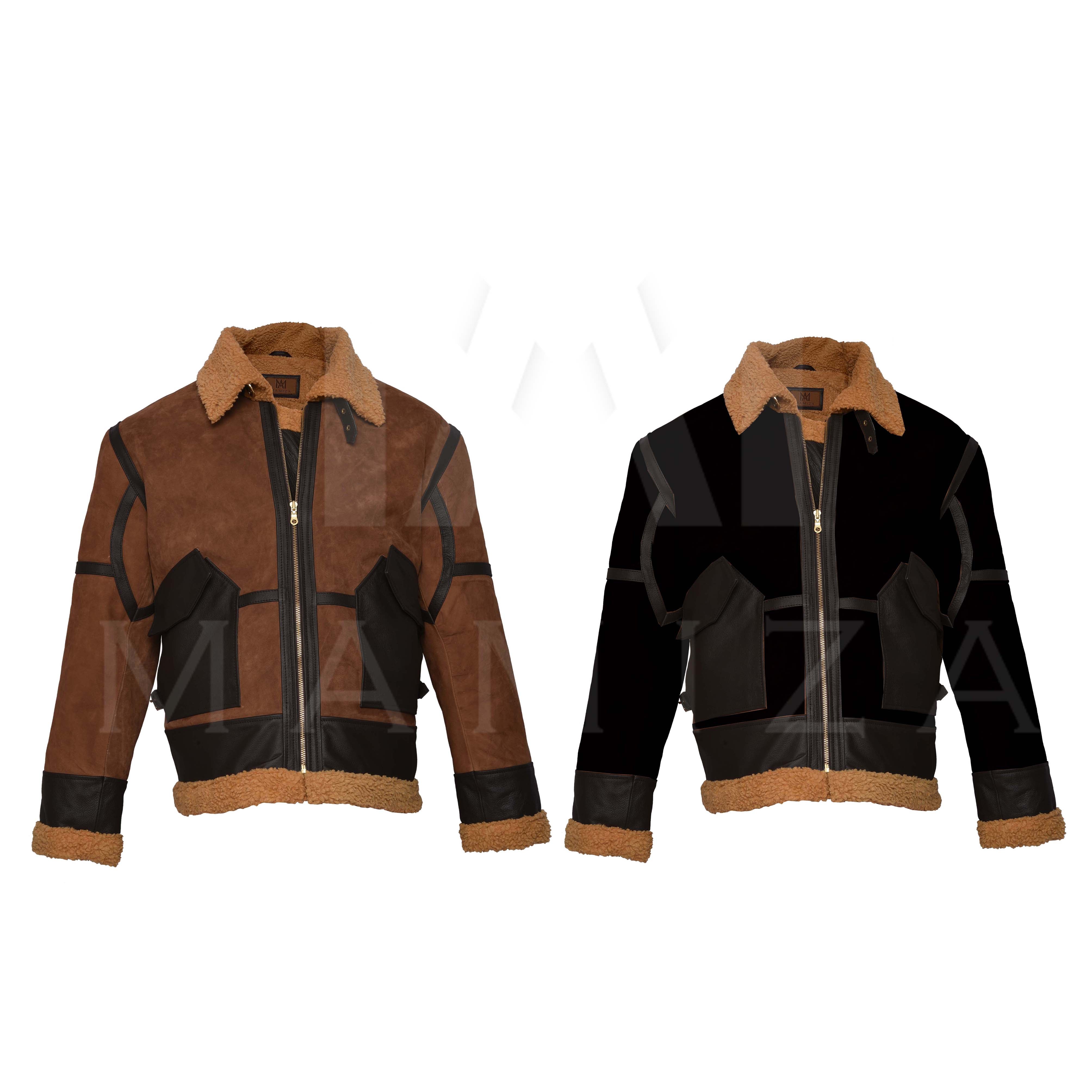 Premium Aviator Jacket - Luxurious Leather and Shearling