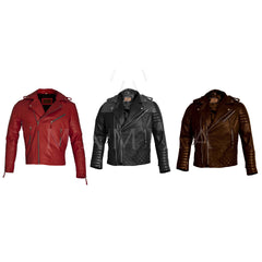 Motorcycle leather jacket - Classic Leather Jacket with Zipper Details